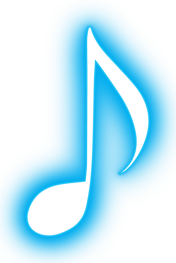 Neon musical notes icon